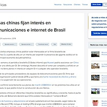 Empresas chinas fijan inters en telecomunicaciones e internet de Brasil